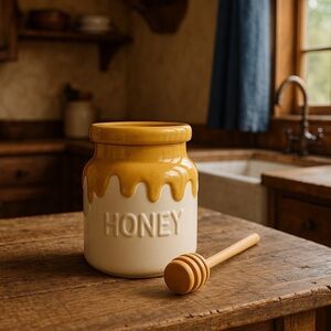 Vintage Telaflora Honey Pot Planter with Lid and Twizzle